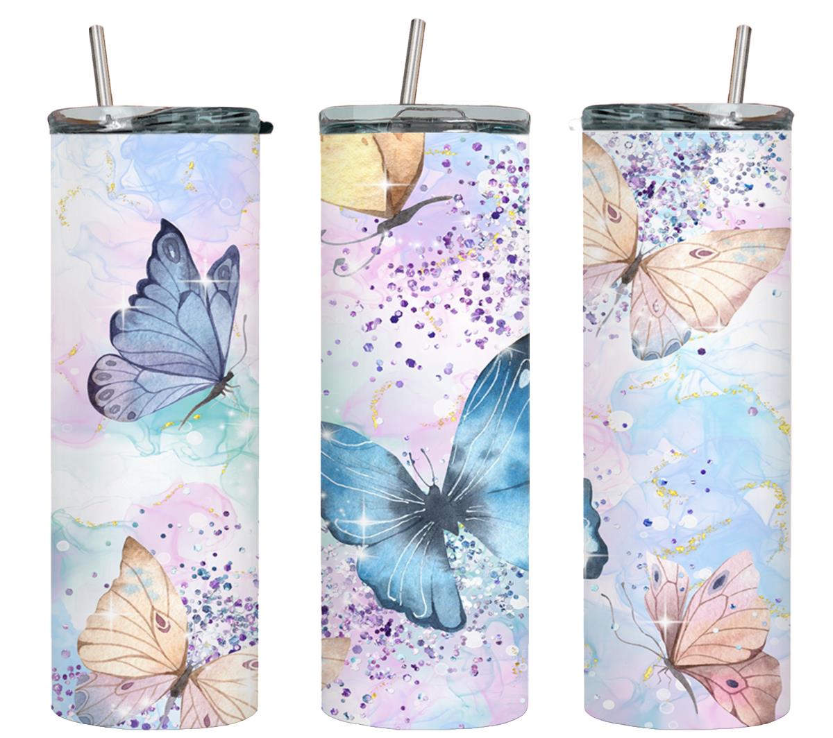 Butterfly Glitter Colorfull-8328 - tumbler