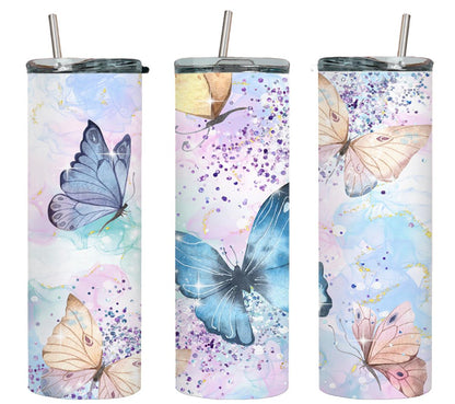 Butterfly Glitter Colorfull-8328 - tumbler