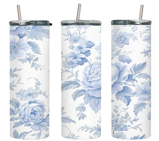 Blue Flower - tumbler