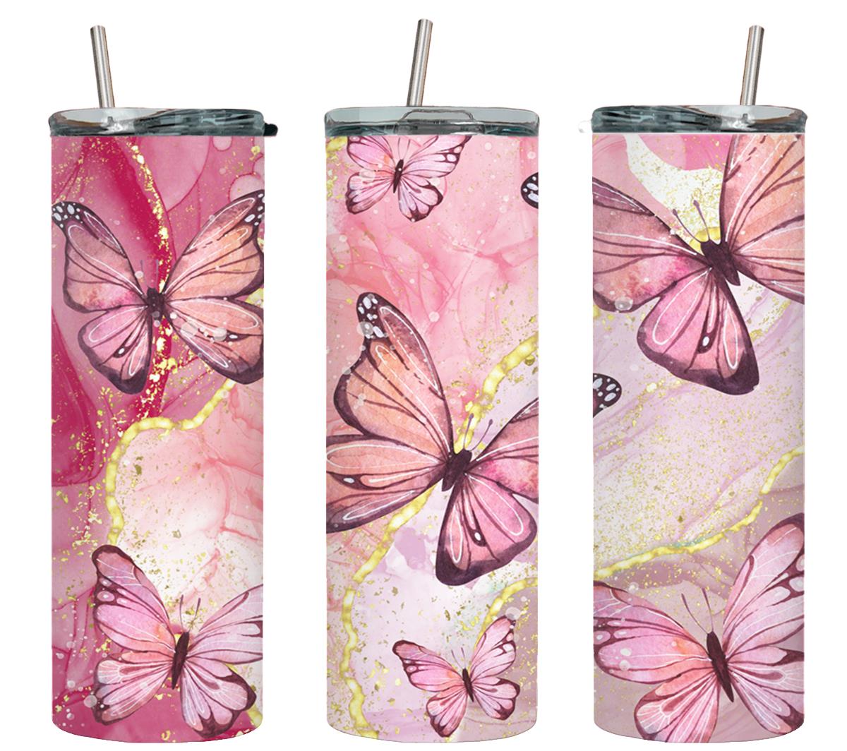 Butterfly Red Glitter-8336 - tumbler