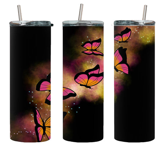 Butterfly Glow Orange - tumbler