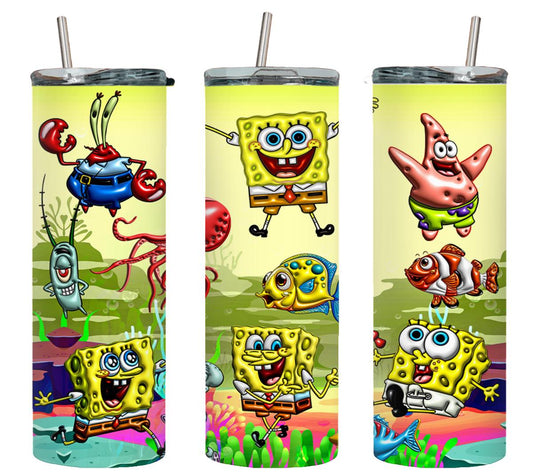 3D Inflated Yellow Squareguy - tumbler
