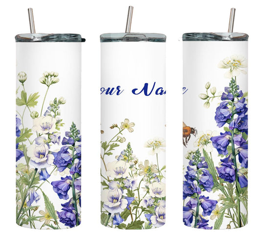 Personalized Birthday July Larkspur - tumbler