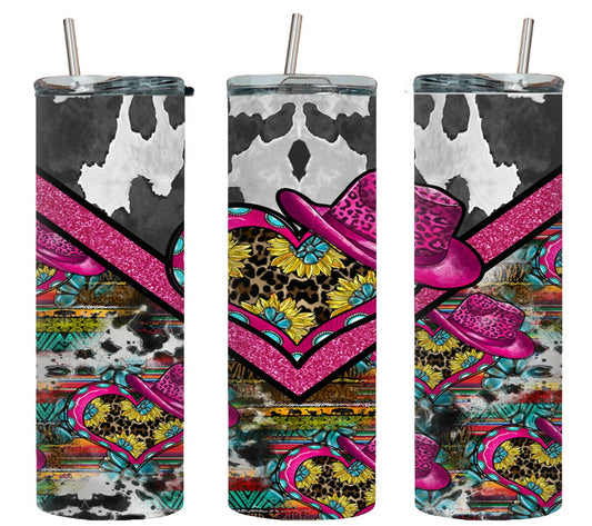 Cow Girl Vee Heart-10568 - tumbler