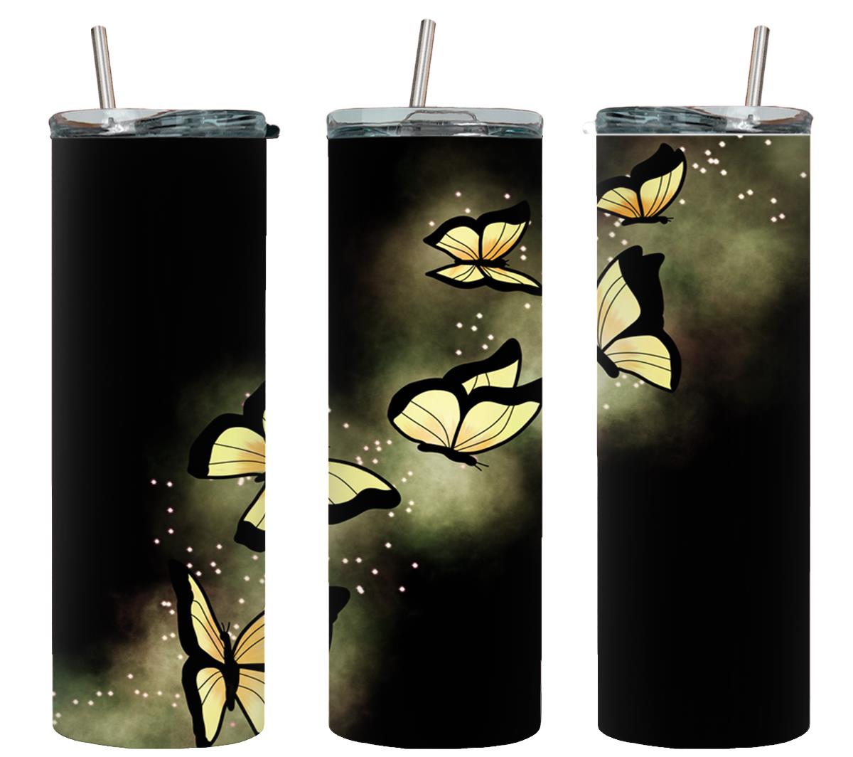 Butterfly Glow Yellow-8335 - tumbler