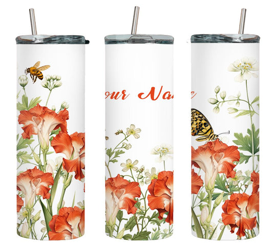 Personalized Birthday August Gladiolus - tumbler