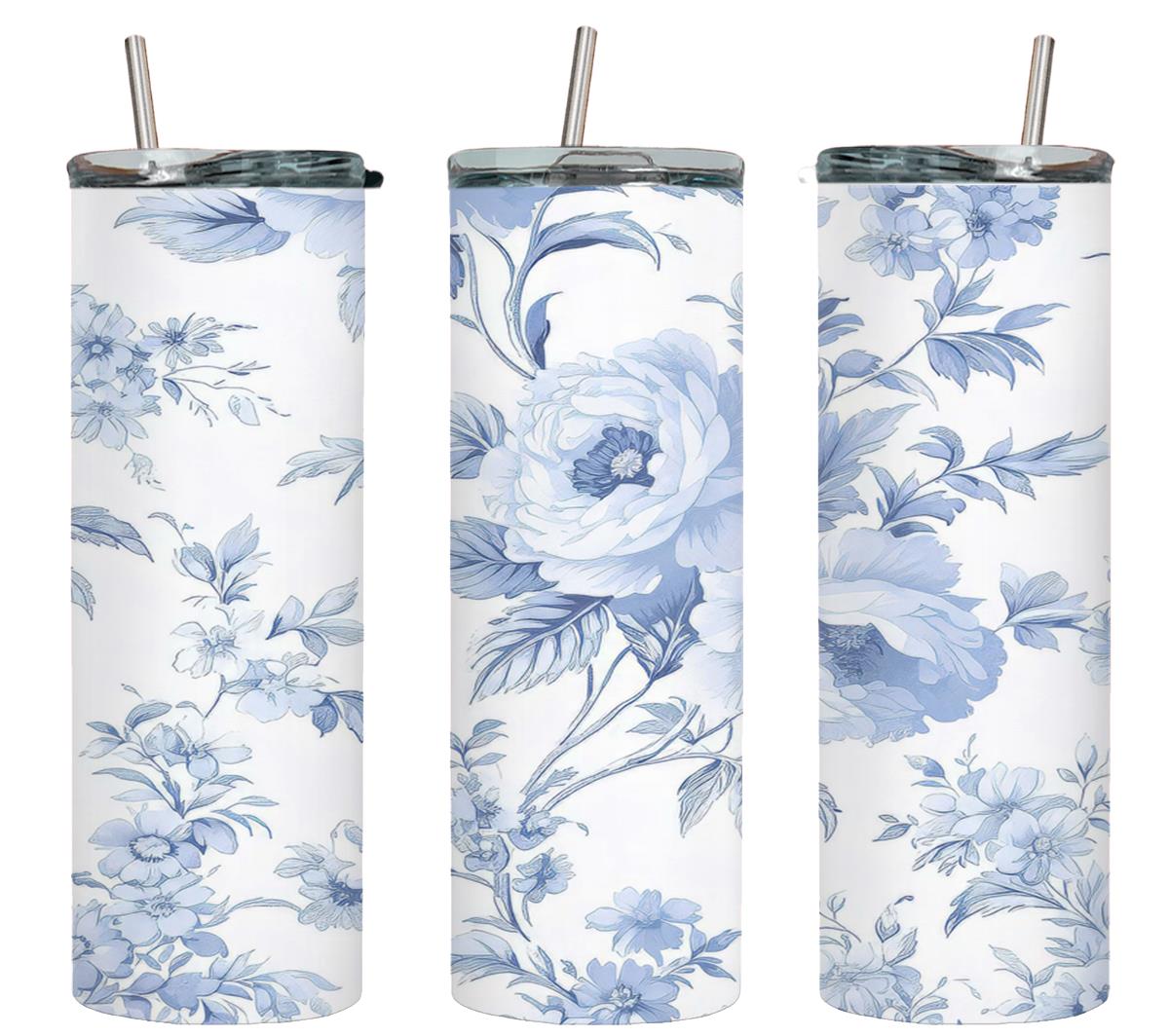 Blue Flower - tumbler