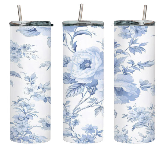 Blue Flower - tumbler