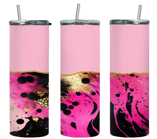 Pink Black Abstract - tumbler