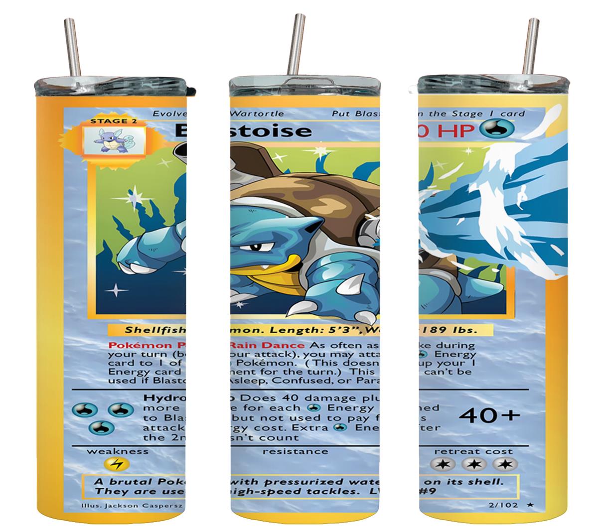 Pokemon Blastoise Card-8037 - tumbler