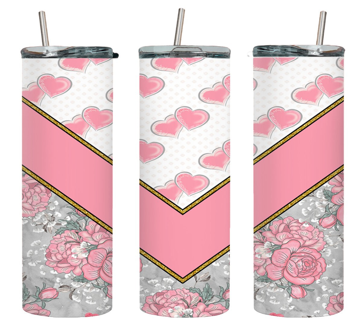 Pink Vee Flower-10598 - tumbler