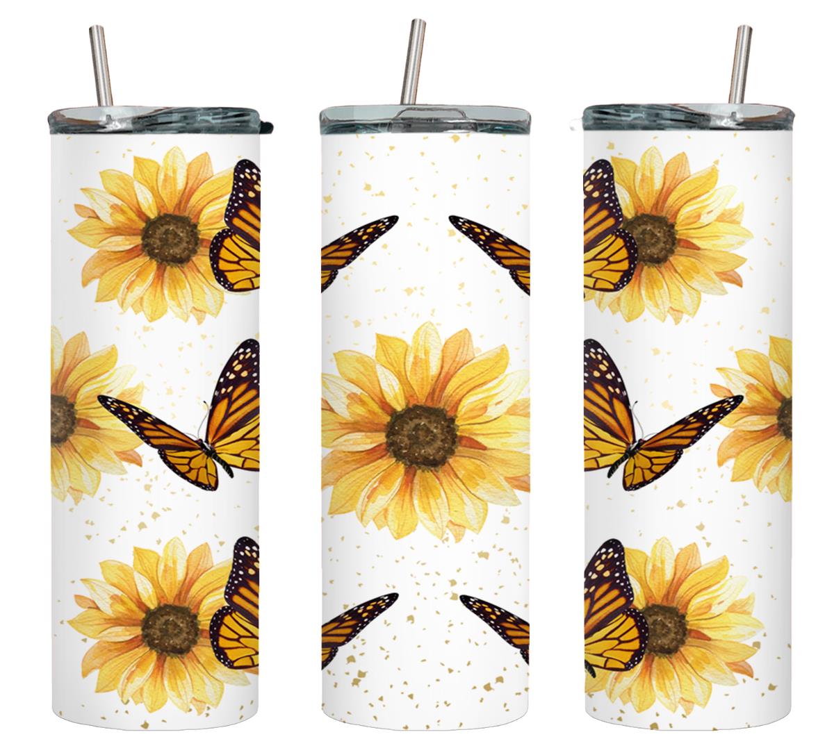 Butterfly Sunflower-8338 - tumbler