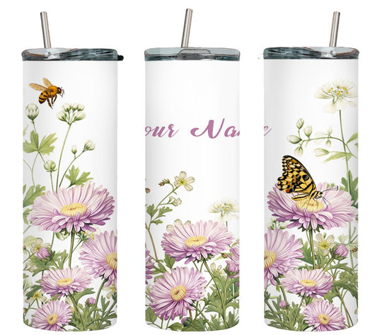 Personalized Birthday September Aster - tumbler