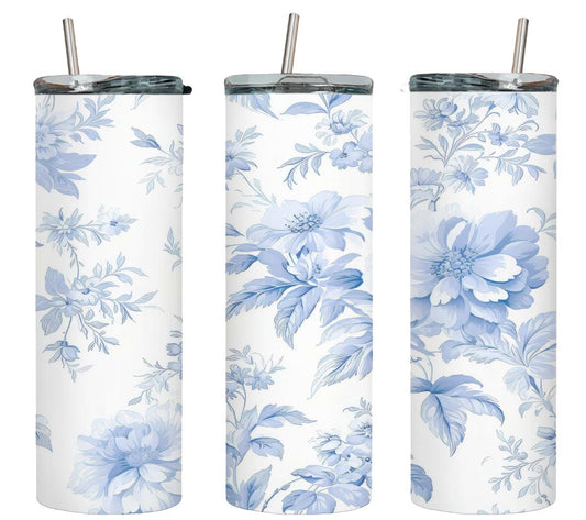 Blue Flower - tumbler