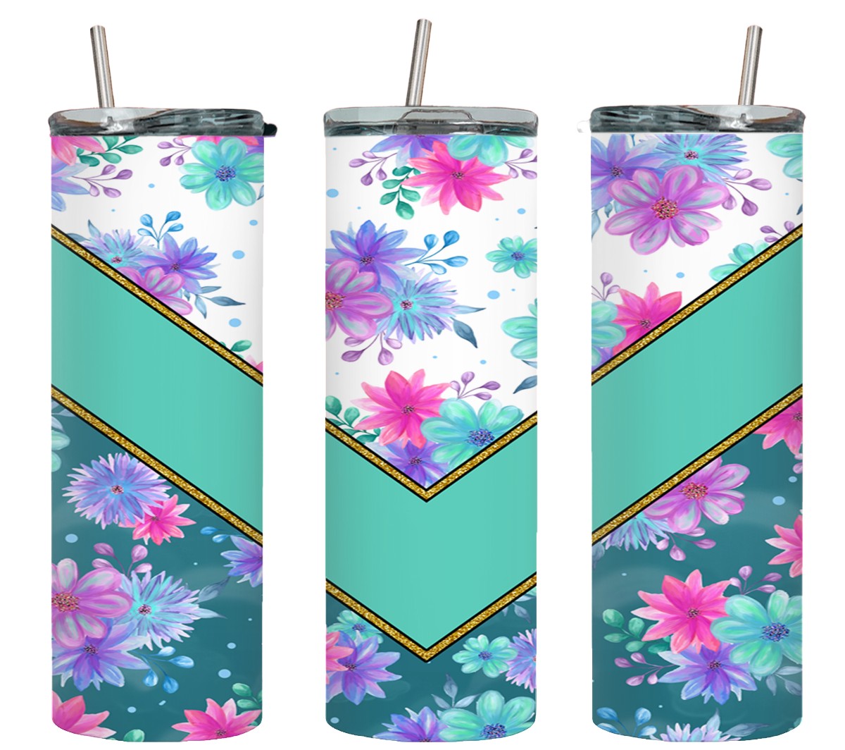 Green Vee Flower-10585 - tumbler