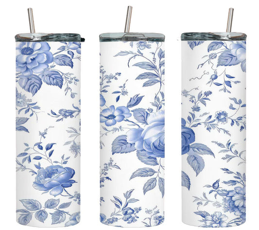 Blue Flower - tumbler