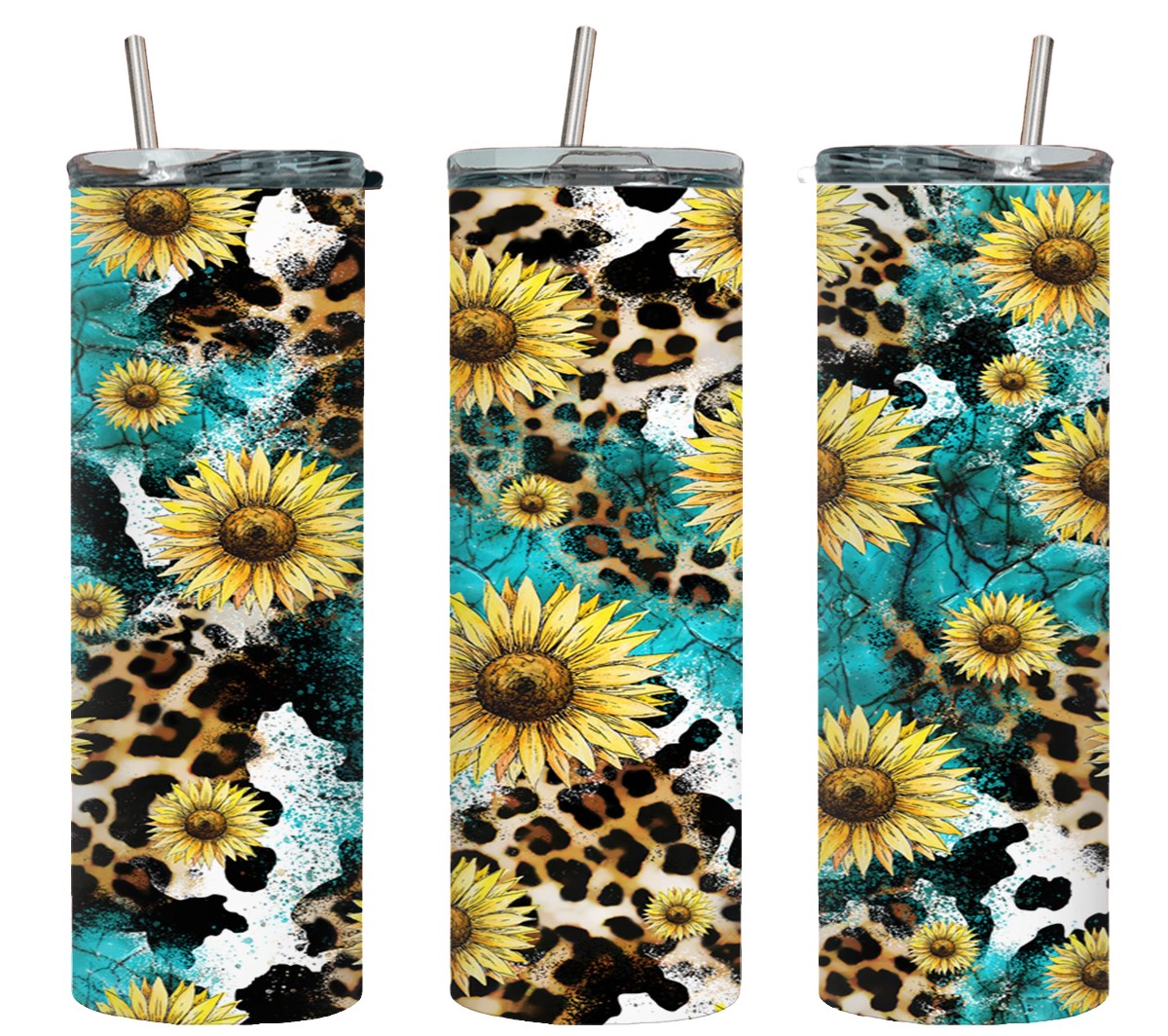Leopard Turq Cow Sun-10589 - tumbler