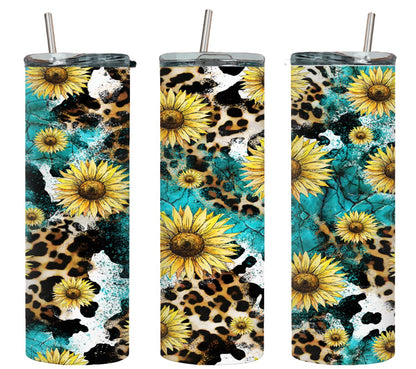 Leopard Turq Cow Sun-10589 - tumbler
