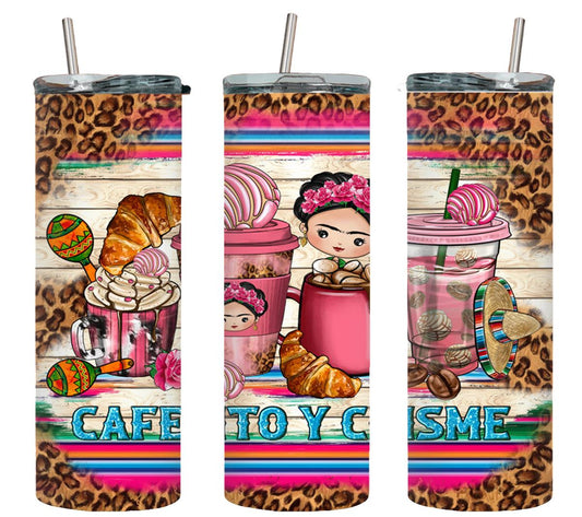 Cafecito y Chisme Mexican Girl-8443 - tumbler
