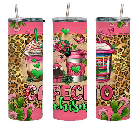 Cafecito y Chisme Mexican Girl-8442 - tumbler