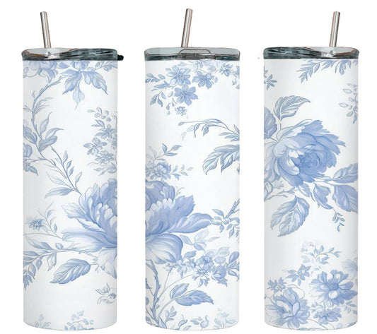 Blue Flower - tumbler