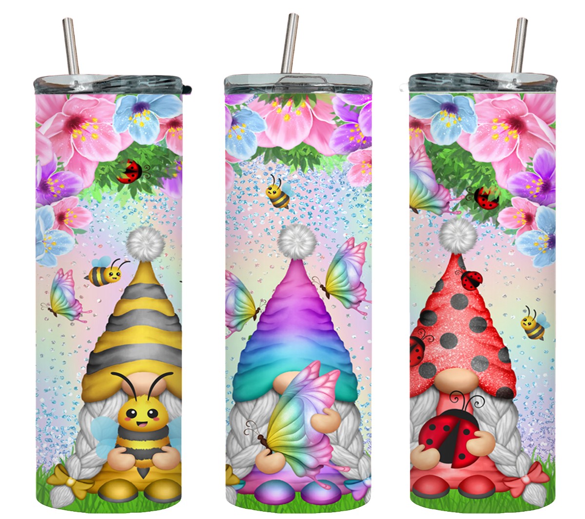 Bee Buterfly Ladybug Gnomes-11019 - tumbler