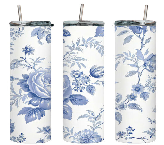 Blue Flower - tumbler