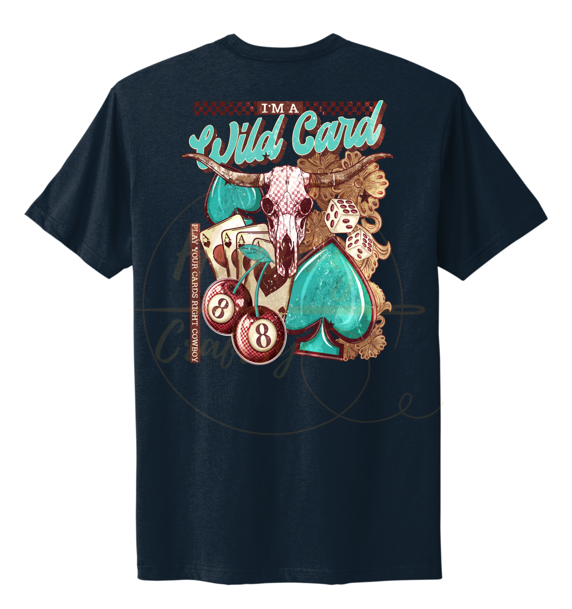 Wild Card-345 T-shirt - 345-S-Midnight Navy, 345-M-Midnight Navy, 345-L-Midnight Navy, 345-XL-Midnight Navy, 345-2XL-Midnight Navy, 345-3XL-Midnight Navy