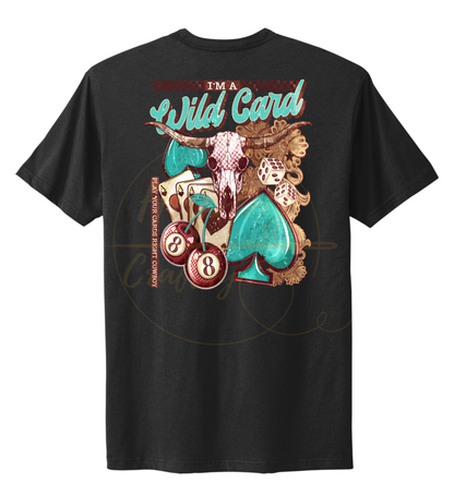 Wild Card-345 T-shirt - 345-S-Black, 345-M-Black, 345-L-Black, 345-XL-Black, 345-2XL-Black, 345-3XL-Black