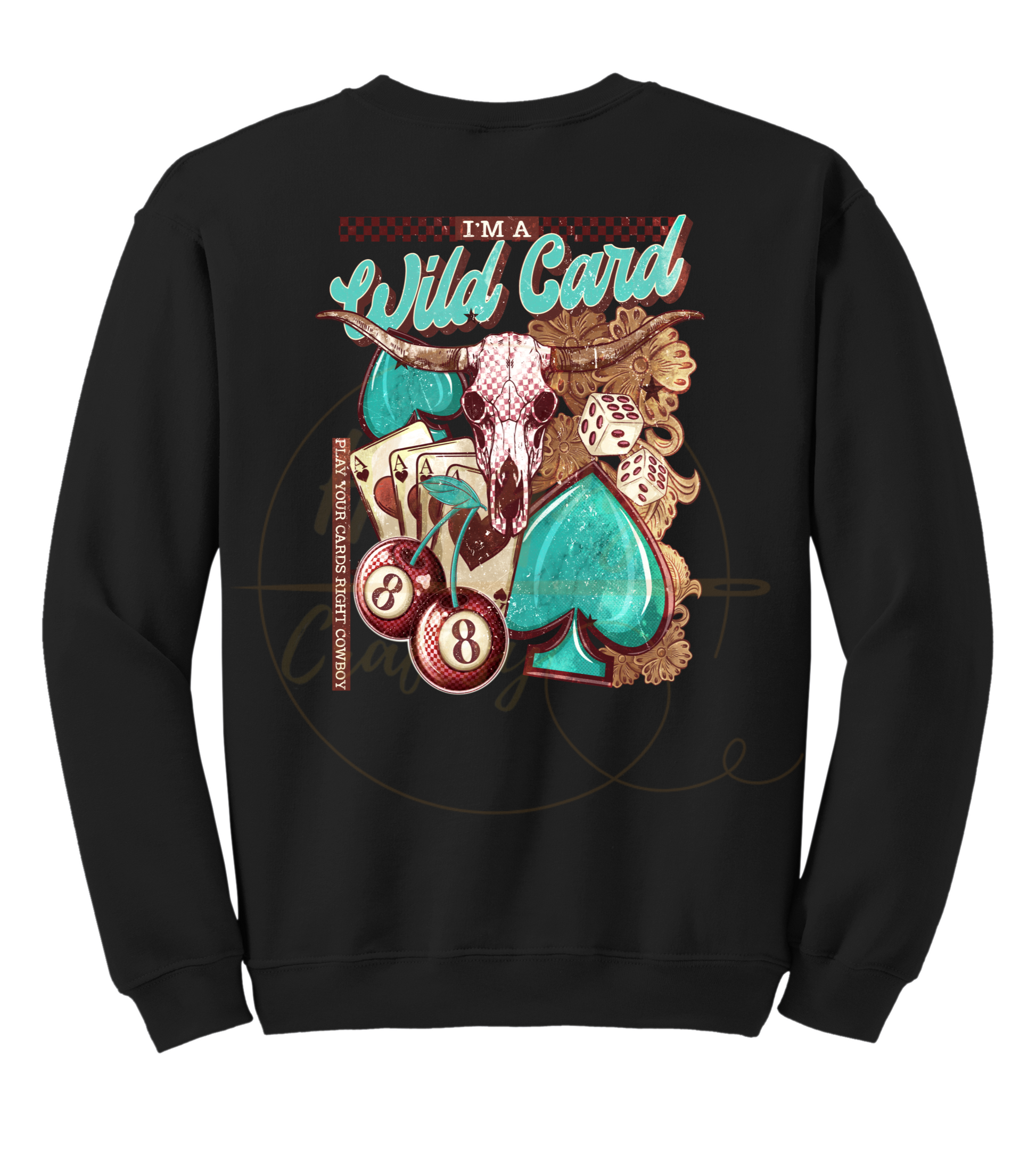 Wild Card-345 Sweatshirt - 345-S-Black, 345-M-Black, 345-L-Black, 345-XL-Black, 345-2XL-Black, 345-3XL-Black