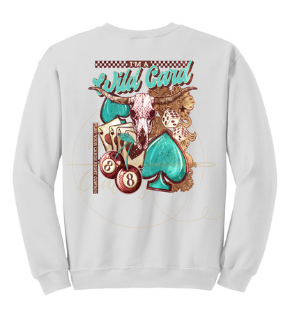 Wild Card-345 Sweatshirt - 345-S-White, 345-M-White, 345-L-White, 345-XL-White, 345-2XL-White, 345-3XL-White