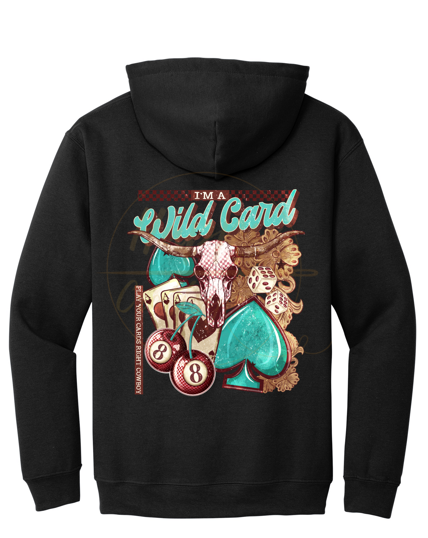 Wild Card-345 Hoodie - 345-S-Black, 345-M-Black, 345-L-Black, 345-XL-Black, 345-2XL-Black, 345-3XL-Black