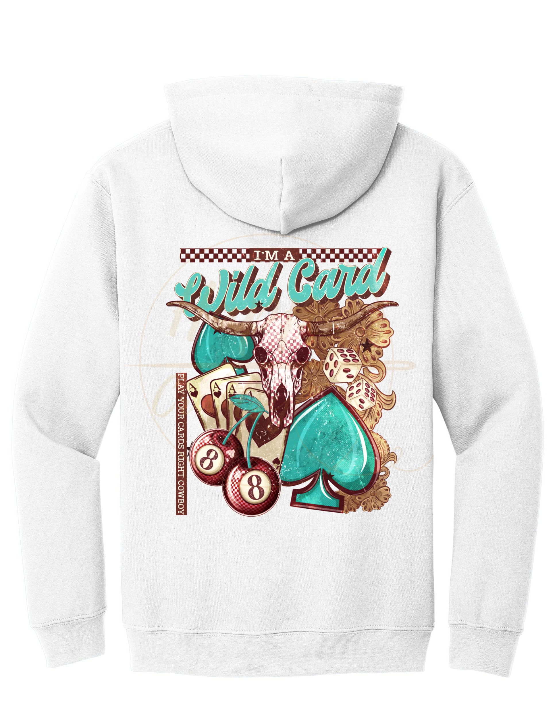 Wild Card-345 Hoodie - 345-S-White, 345-M-White, 345-L-White, 345-XL-White, 345-2XL-White, 345-3XL-White