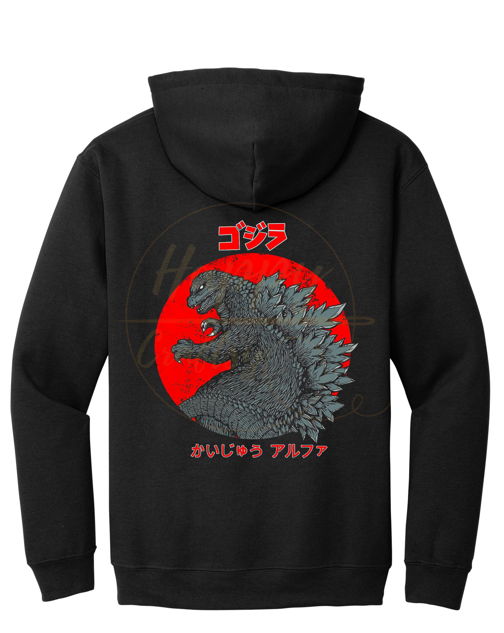 Godzilla Kaiju Alpha-356 Hoodie - 356-S-Black, 356-M-Black, 356-L-Black, 356-XL-Black, 356-2XL-Black, 356-3XL-Black