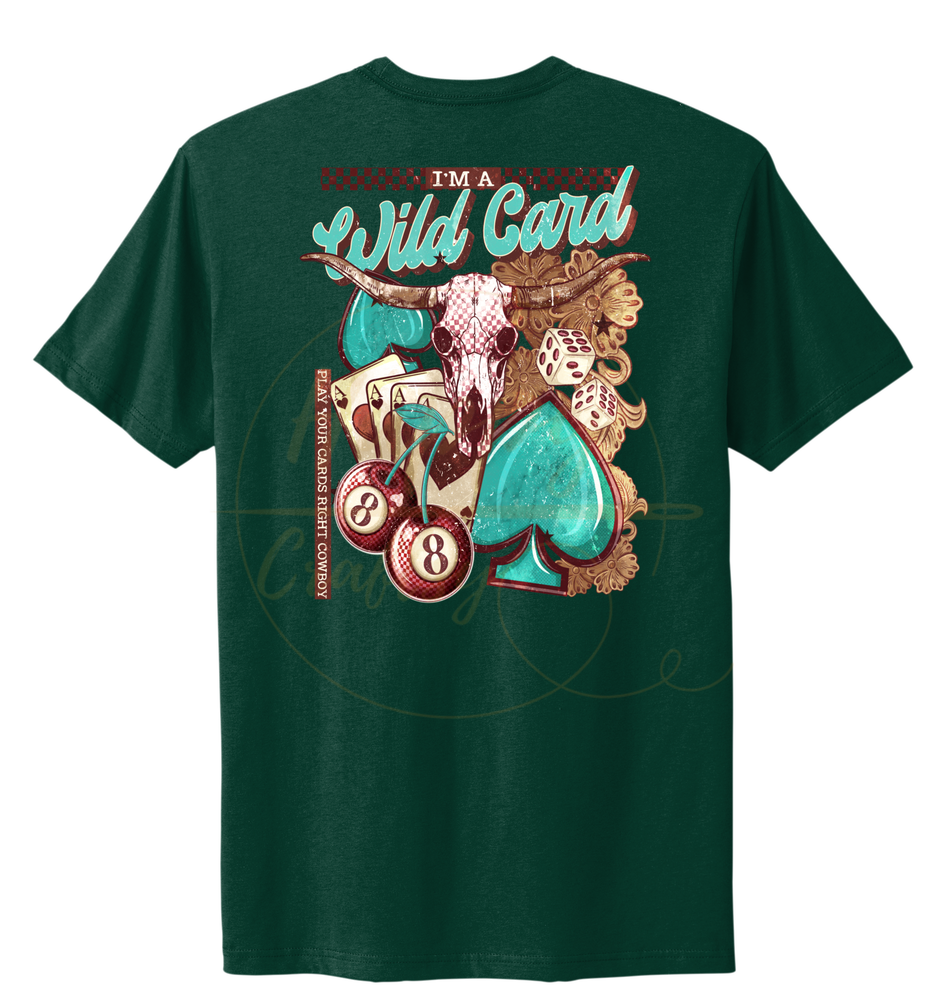 Wild Card-345 T-shirt - 345-S-Forest Green, 345-M-Forest Green, 345-L-Forest Green, 345-XL-Forest Green, 345-2XL-Forest Green, 345-3XL-Forest Green