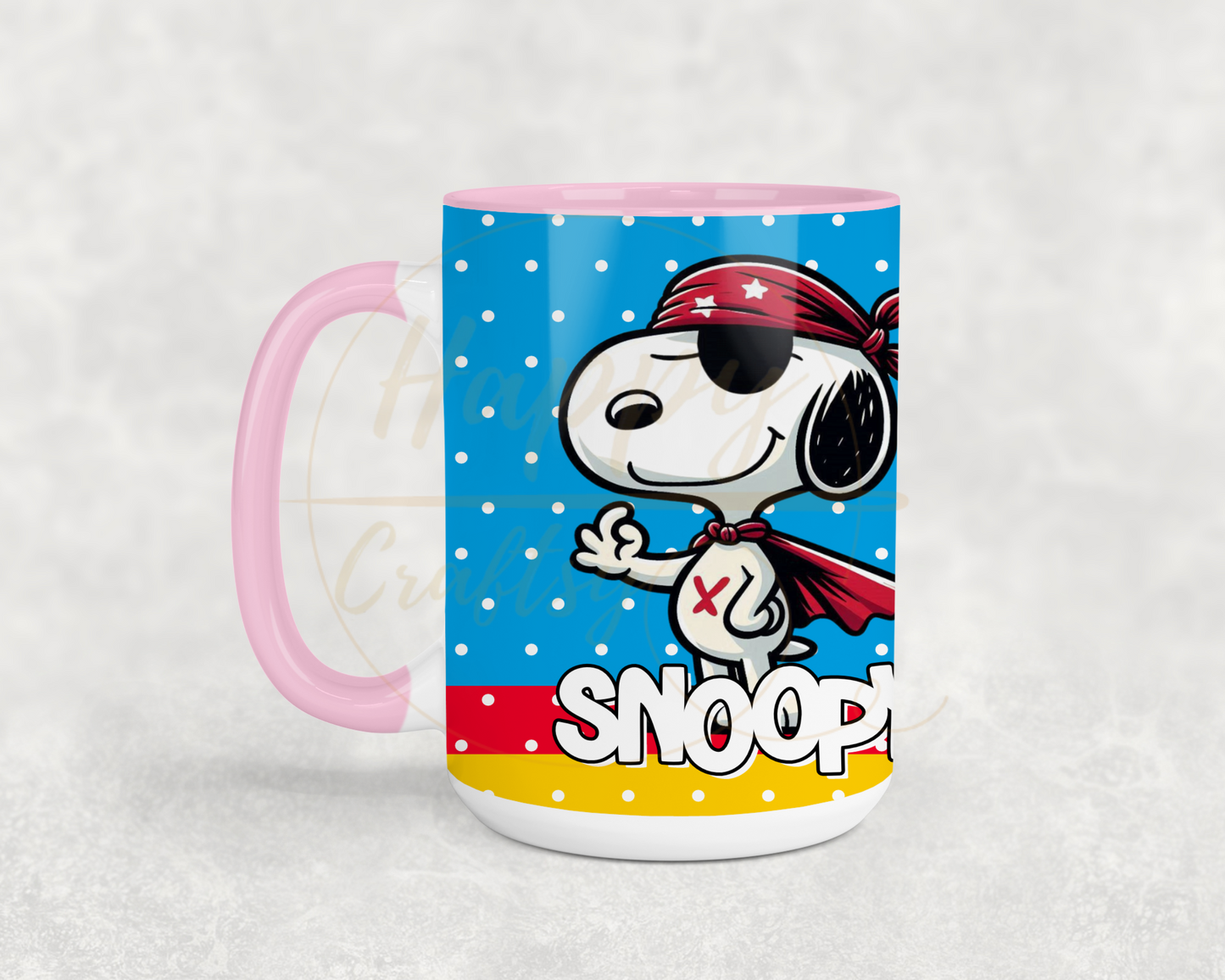 Retro Pirate Super Hero-487 Mugs - 487-15OZ-Pink