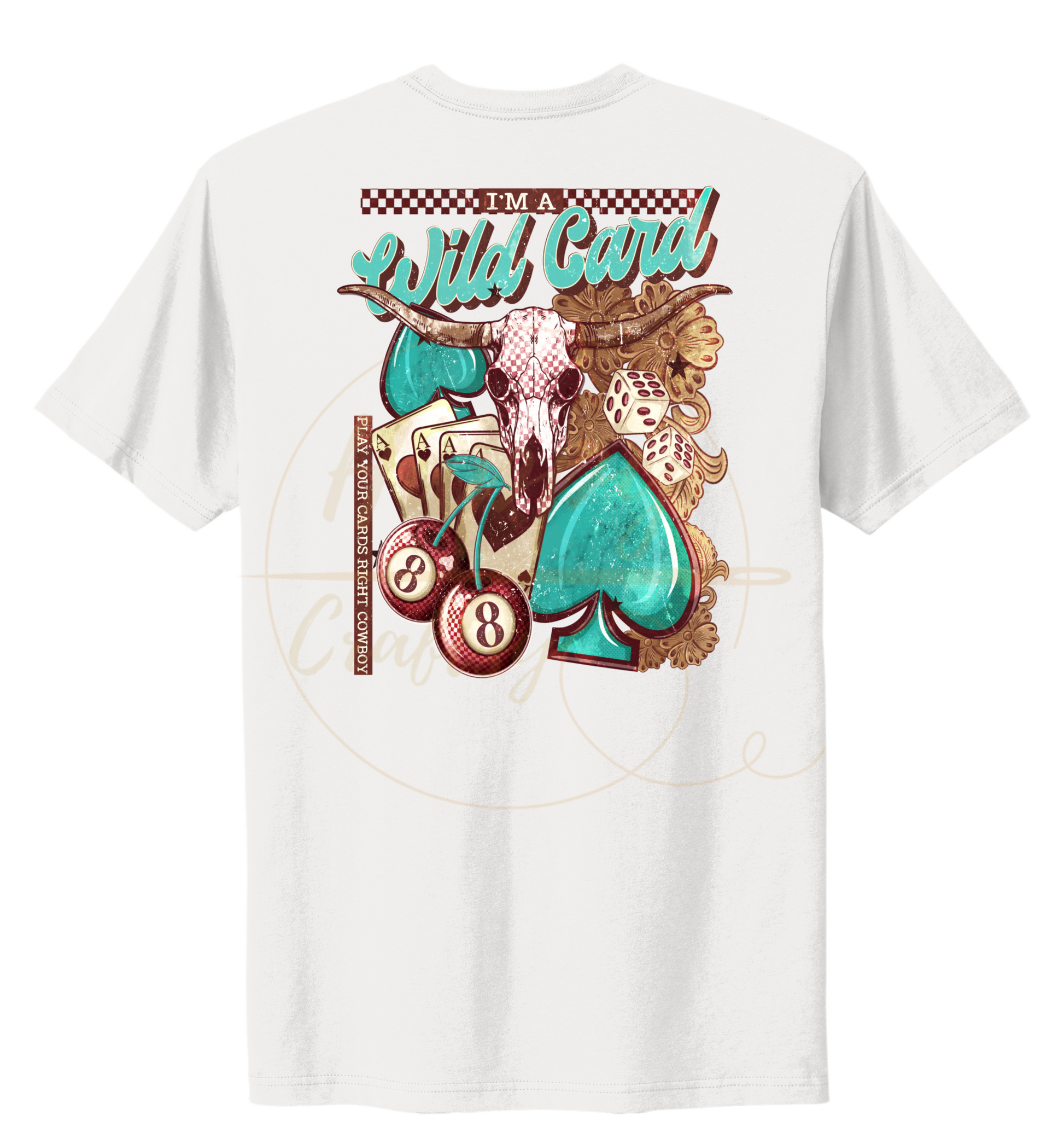 Wild Card-345 T-shirt - 345-S-White, 345-M-White, 345-L-White, 345-XL-White, 345-2XL-White, 345-3XL-White