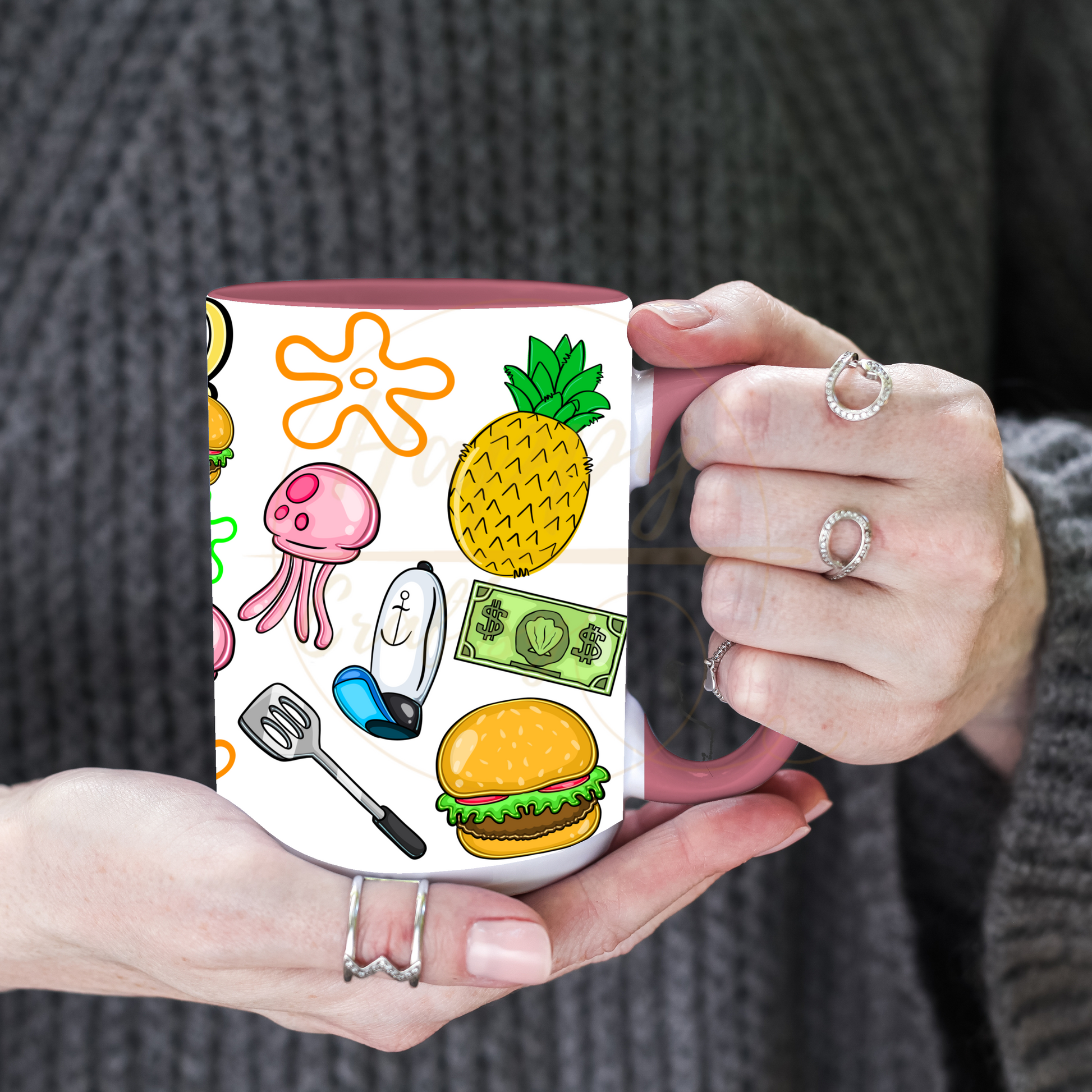 Undersea Fun Vibes-557 Mugs - 557-15OZ-Pink