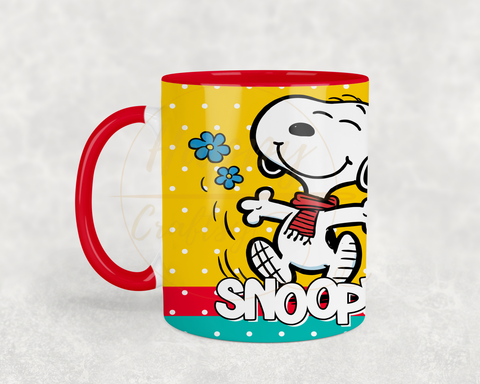 Joyful Dot Pattern Escape-491 Mugs - 491-11OZ-Red