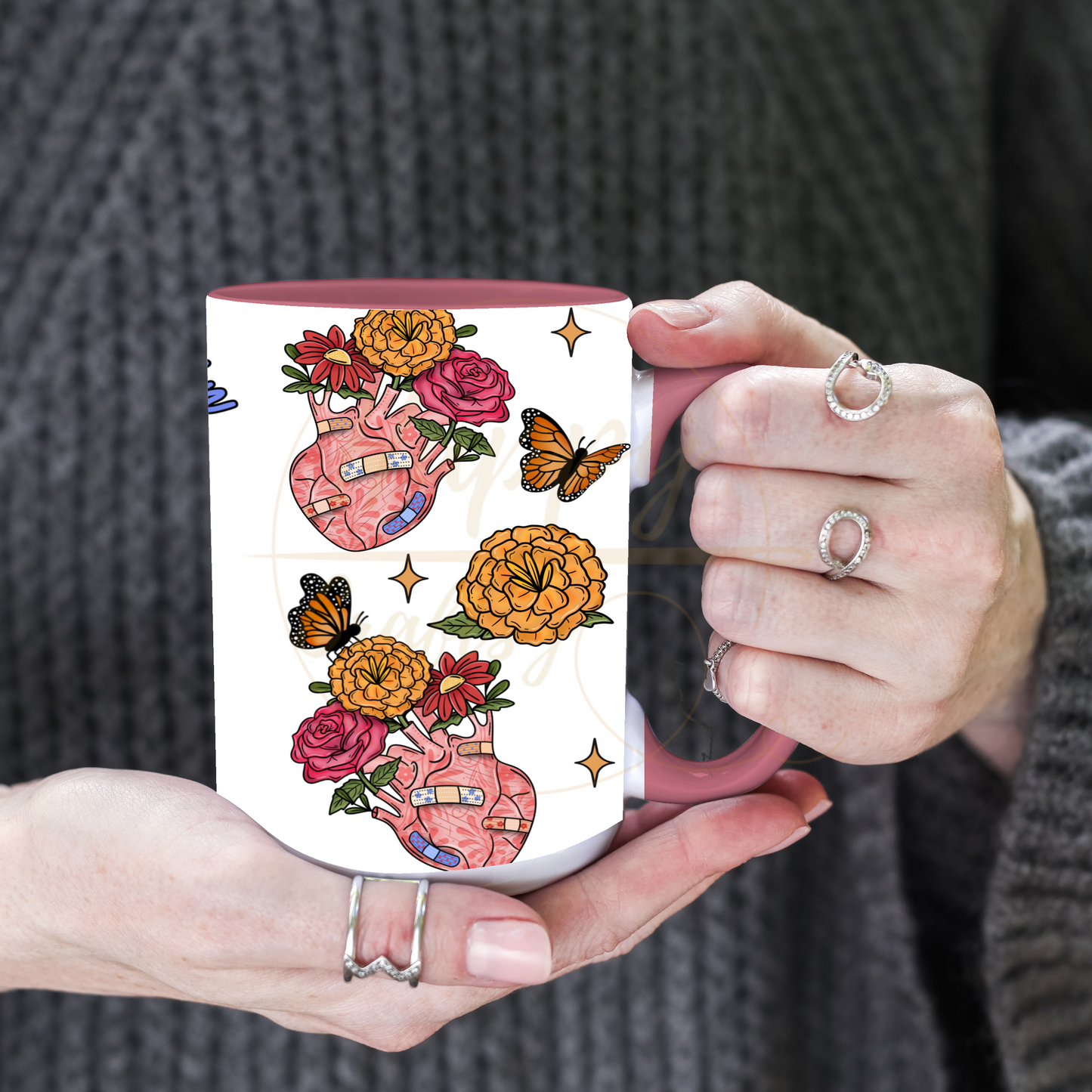 Aguanta Corazon-504 Mugs - 504-15OZ-Pink