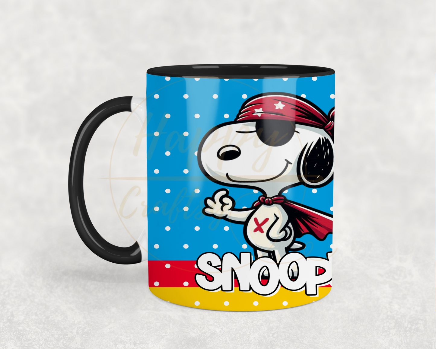 Retro Pirate Super Hero-487 Mugs - 487-11OZ-Black