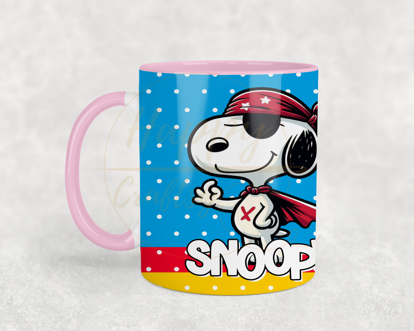 Retro Pirate Super Hero-487 Mugs - 487-11OZ-Pink