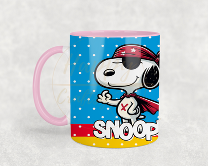Retro Pirate Super Hero-487 Mugs - 487-11OZ-Pink