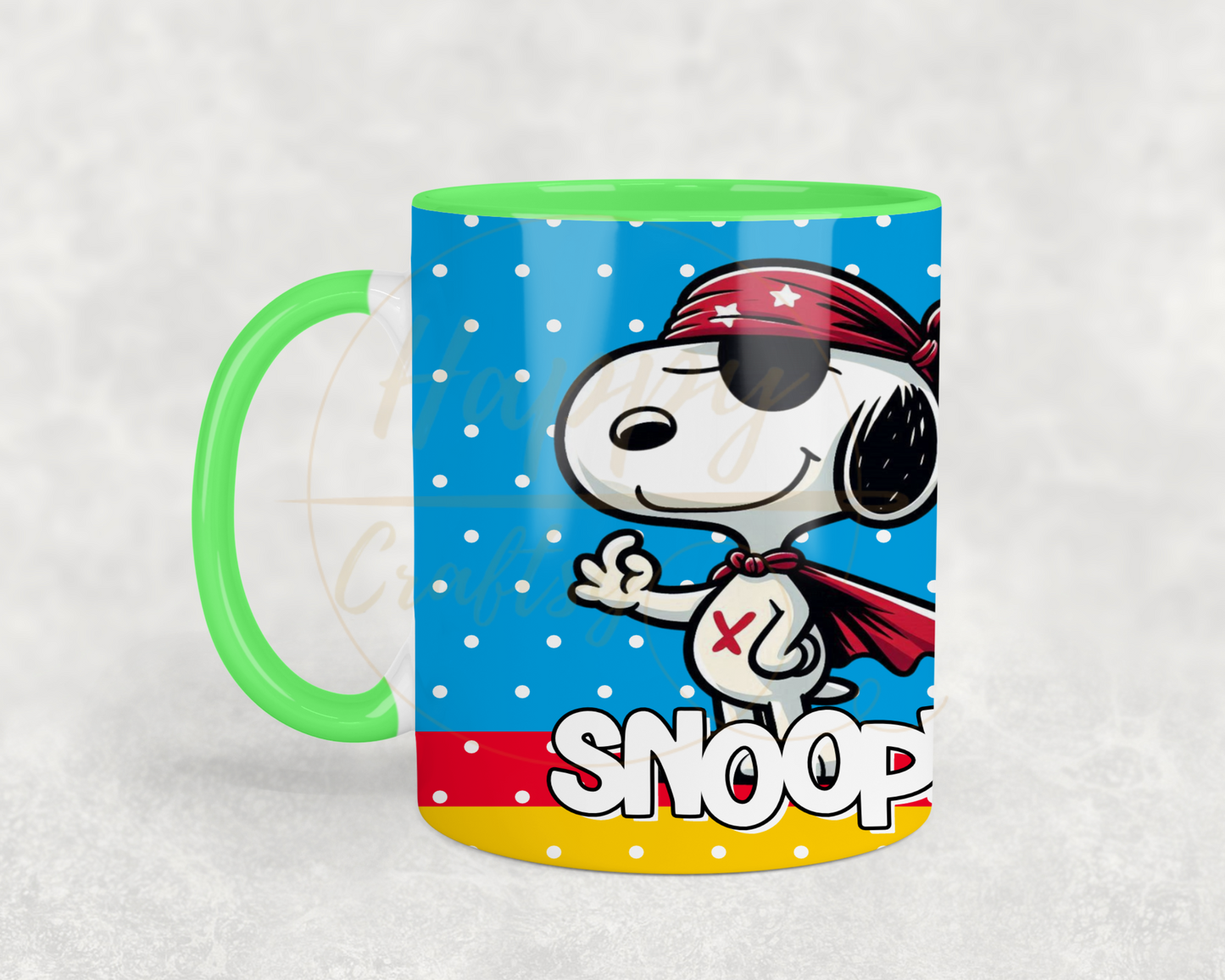 Retro Pirate Super Hero-487 Mugs - 487-11OZ-Green