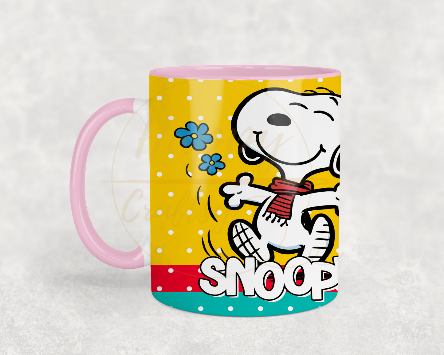 Joyful Dot Pattern Escape-491 Mugs - 491-11OZ-Pink