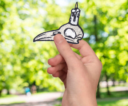 Skull candle bird crow raven resin skull-10711 - embroidered patch