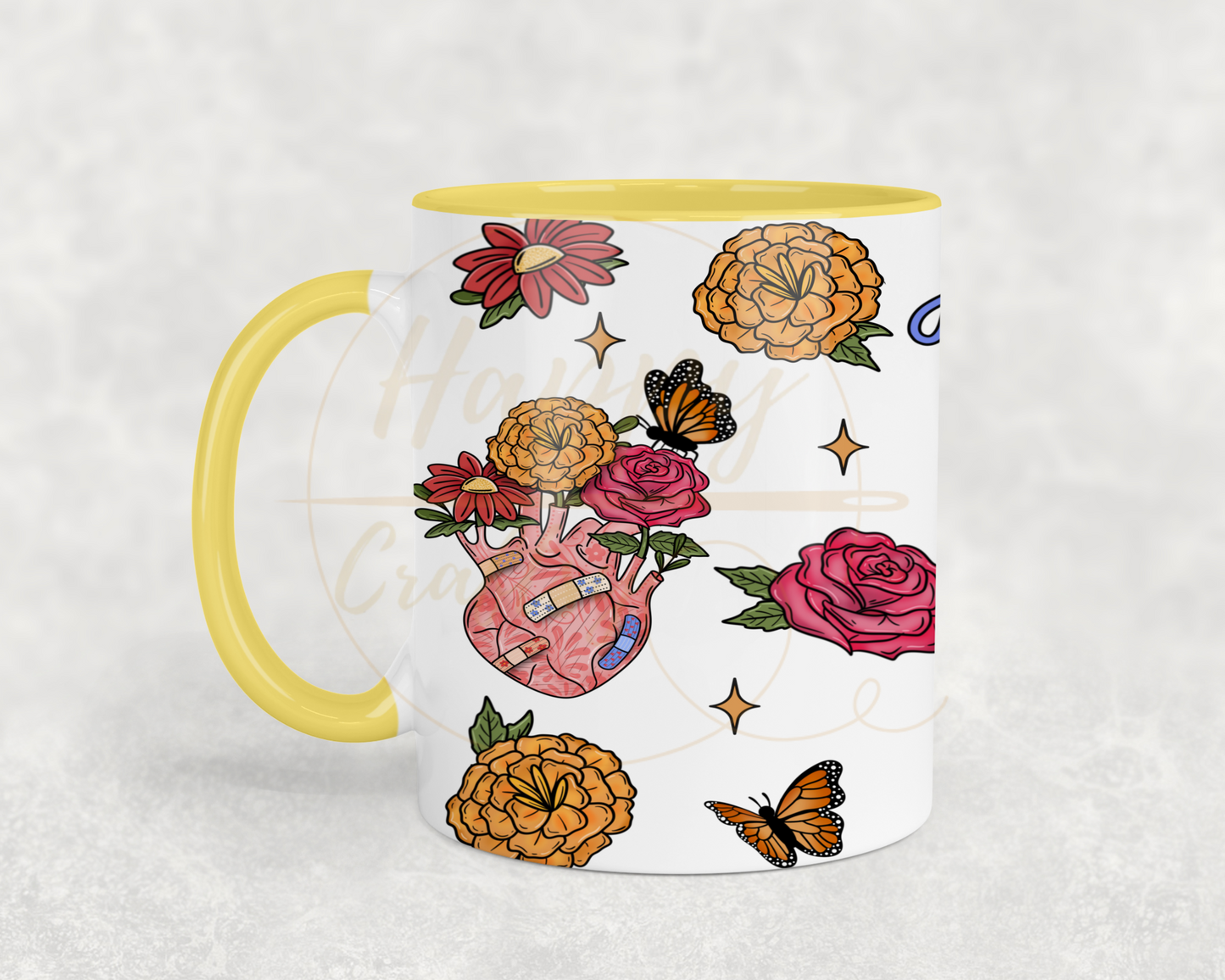 Aguanta Corazon-504 Mugs - 504-11OZ-Yellow