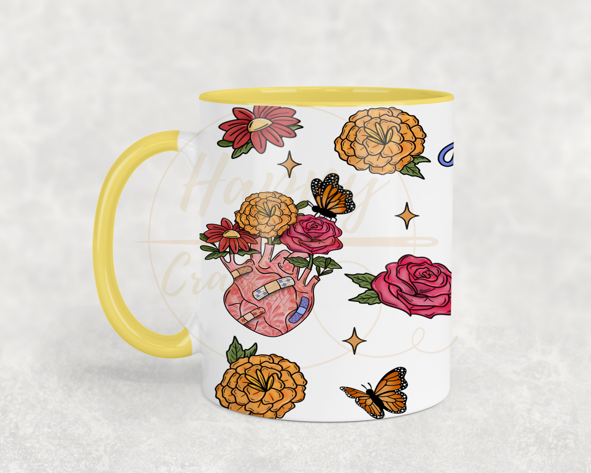 Aguanta Corazon-504 Mugs - 504-11OZ-Yellow