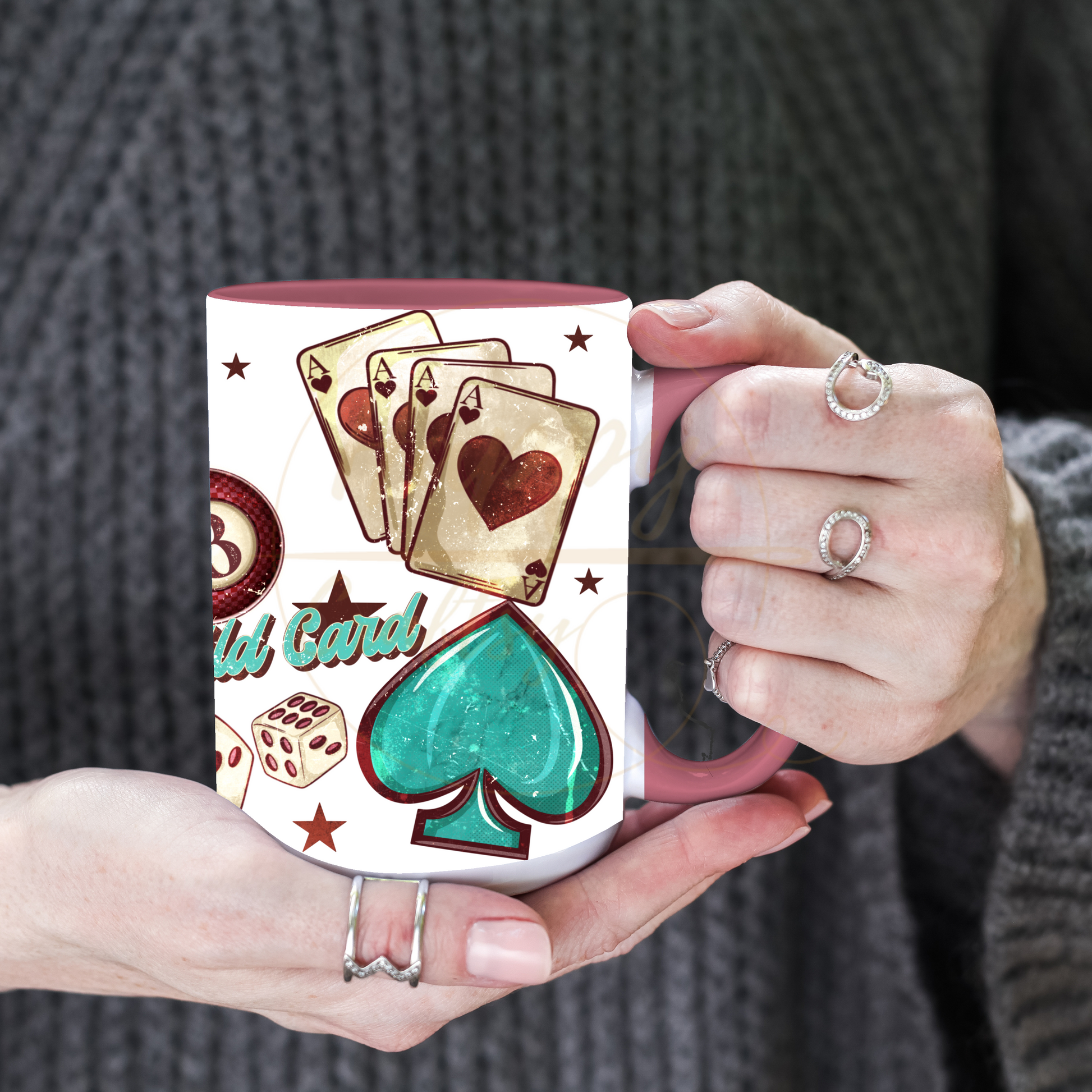 Wild Card-345 Mugs - 345-15OZ-Pink