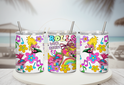 Colorful Flower Party Crew-539 Tumbler - 539-10OZ-White
